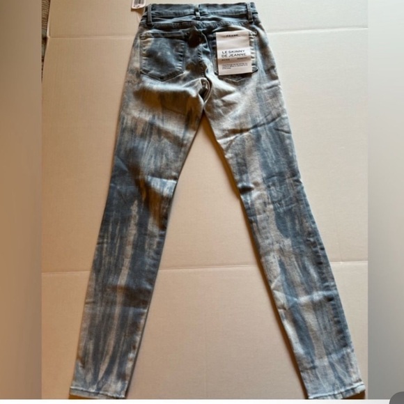 NWT Frame Denim Le Skinny De Jeanne Size 25 Blue and White Mid Rise Denim Jeans - Picture 8 of 16